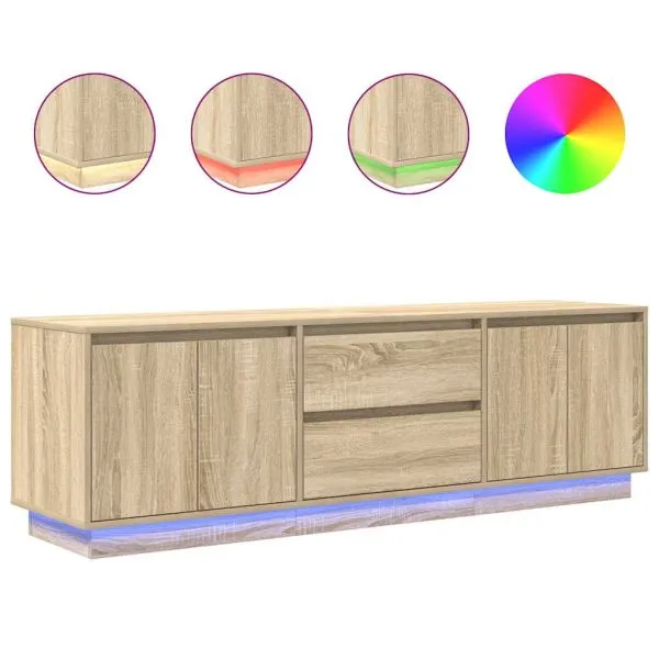 Dulap TV cu lumini LED Stejar Sonoma 160,5x41x50 cm
