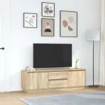 Dulap TV cu lumini LED Stejar Sonoma 160,5x41x50 cm
