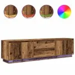 Dulap TV cu lumini LED Lemn vechi 193,5x41x50 cm