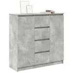 Bufetă cu sertare Gri beton 100,5x35x98,5 cm Lemn prelucrat