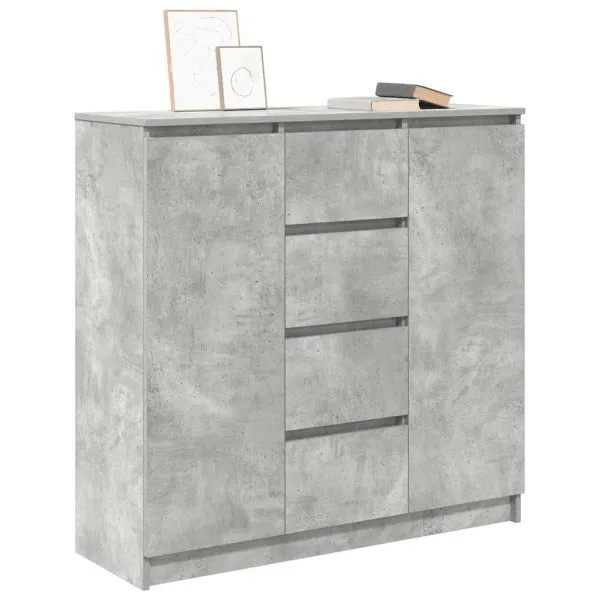 Bufetă cu sertare Gri beton 100,5x35x98,5 cm Lemn prelucrat