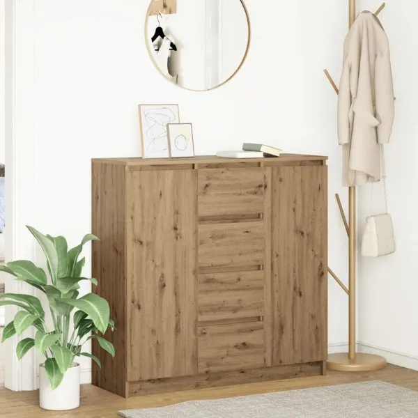 Bufetă cu sertare Stejar Artisan 100,5x35x98,5cm Lemn prelucrat
