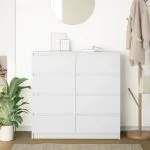 Bufetă albă 100x35x99 cm din lemn prelucrat