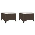 Scaune de grădină cu perne 2 buc Maro 55x55x36 cm Poly Ratan