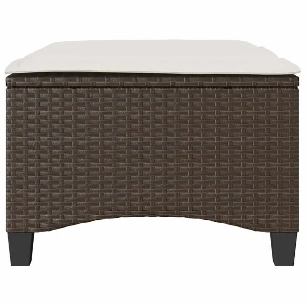 Scaune de grădină cu perne 2 buc Maro 55x55x36 cm Poly Ratan