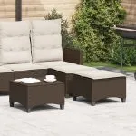 Scaune de grădină cu perne 2 buc Maro 55x55x36 cm Poly Ratan