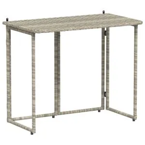 Masă pliabilă de grădină gri deschis 90x51x75 cm Poly Ratan