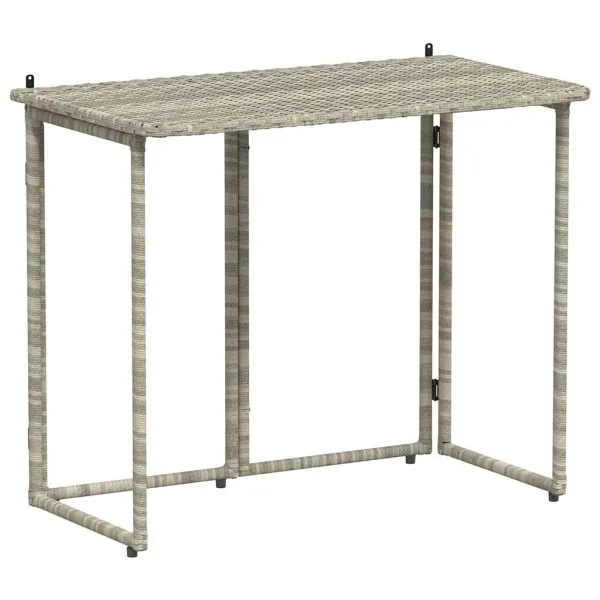 Masă pliabilă de grădină gri deschis 90x51x75 cm Poly Ratan