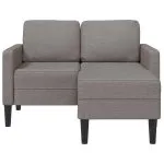 Canapea cu 2 locuri cu șezlong în formă de L, taupe, 125 cm