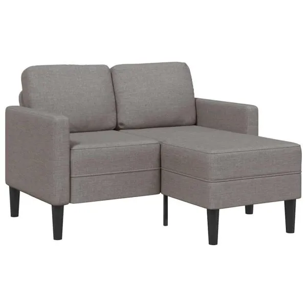 Canapea cu 2 locuri cu șezlong în formă de L, taupe, 125 cm