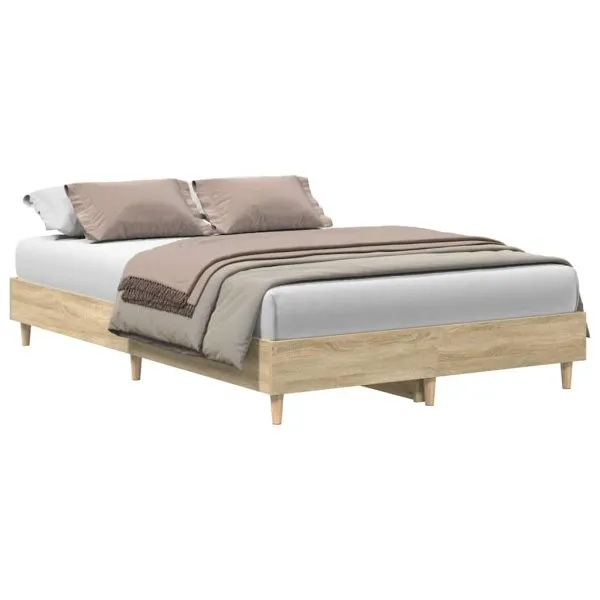 Cadru pat fără saltea Stejar Sonoma 120×200 cm Lemn prelucrat