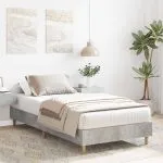 Cadru de pat fără saltea Gri beton 90×190 cm Lemn prelucrat