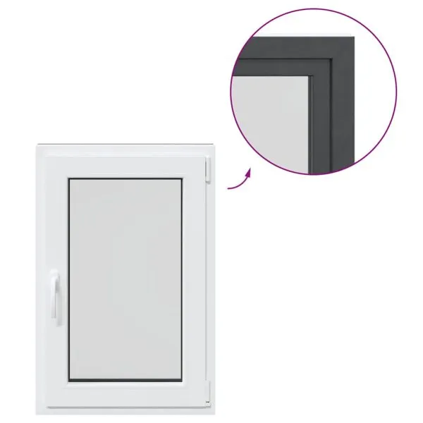 Fereastra de subsol 60×80 cm Rabatabil DIN dreapta Antracit