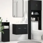 Dulap chiuvetă baie, stejar negru, 60×38,5x46cm, lemn prelucrat