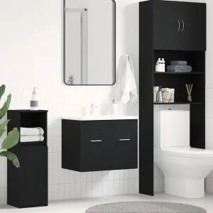 Dulap chiuvetă baie, stejar negru, 60×38,5x46cm, lemn prelucrat
