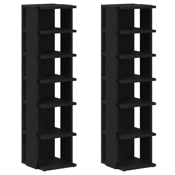 Pantofare, 2 buc., stejar negru, 25x27x102 cm, lemn prelucrat