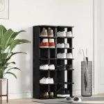 Pantofare, 2 buc., stejar negru, 25x27x102 cm, lemn prelucrat
