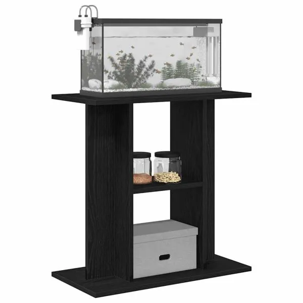 Suport pentru acvariu Stejar negru 60x30x60 cm lemn prelucrat