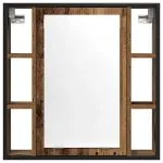 Dulap cu oglindă de baie lemn vechi 60x16x60 cm lemn de lemn