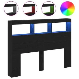 Dulap pentru tăblie cu LED Stejar negru 140x17x102 cm