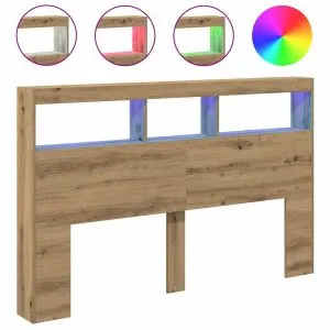 Dulap pentru tăblie cu LED Stejar Artisan 160x17x102 cm