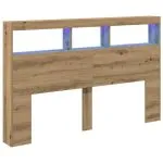 Dulap pentru tăblie cu LED Stejar Artisan 160x17x102 cm