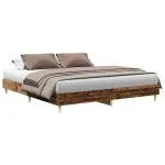 Cadru pat fără saltea Lemn vechi 200×200 cm Lemn prelucrat