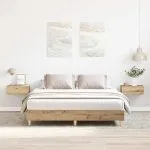 Cadru pat fără saltea Stejar Artisan 140×200 cm Lemn prelucrat