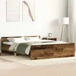 Cadru de pat fără saltea Lemn vechi 140x190cm Lemn prelucrat