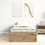 Cadru pat fără saltea Stejar Artisan 100x200cm Lemn prelucrat