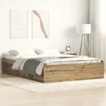 Cadru pat fără saltea Stejar Artisan 120x200cm Lemn prelucrat