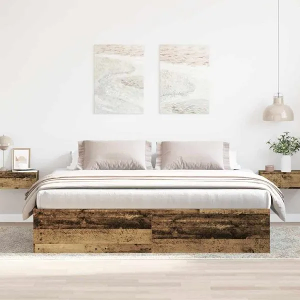 Cadru de pat fără saltea Lemn vechi 180x200cm Lemn prelucrat