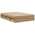 Cadru pat fără saltea Stejar Artisan 120x190cm Lemn prelucrat