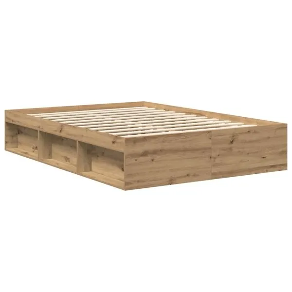 Cadru pat fără saltea Stejar Artisan 120x190cm Lemn prelucrat