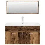 Set mobilier de baie, 3 piese, lemn vechi, lemn prelucrat