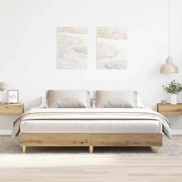Cadru pat fără saltea Stejar Artisan 160x200cm Lemn prelucrat