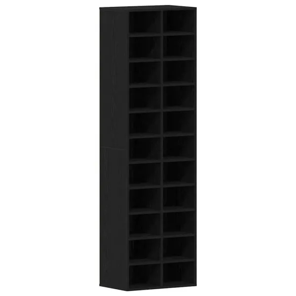 Dulap Pantofi Stejar Negru 54x34x183 cm Lemn prelucrat