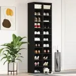 Dulap Pantofi Stejar Negru 54x34x183 cm Lemn prelucrat