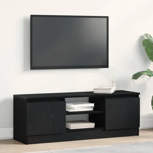 Dulap TV Stejar Negru 102x30x36 cm Lemn prelucrat