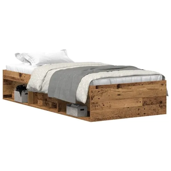 Cadru de pat fără saltea Lemn vechi 75×190 cm Lemn prelucrat