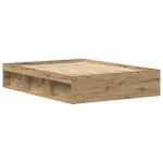 Cadru pat fără saltea Stejar Artisan 135x190cm Lemn prelucrat