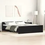 Cadru pat fără saltea, stejar negru, 160×200 cm, lemn prelucrat