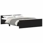 Cadru pat fără saltea, stejar negru, 120×190 cm, lemn prelucrat