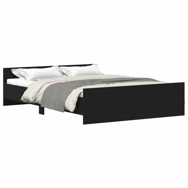 Cadru pat fără saltea, stejar negru, 120×190 cm, lemn prelucrat