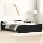 Cadru pat fără saltea, stejar negru, 120×190 cm, lemn prelucrat