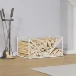 Suport pentru lemne de foc alb Oțel laminat la rece