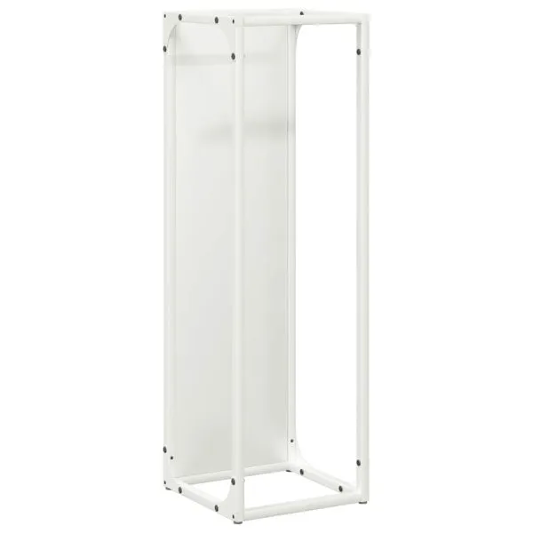 Suport pentru lemne de foc alb 25x25x80 cm Oțel laminat la rece