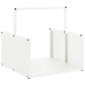 Suport pentru lemne de foc alb 40x40x40 cm Oțel laminat la rece