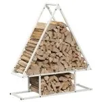 Suport pentru lemne de foc alb 80x25x90 cm Oțel laminat la rece