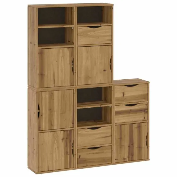 Dulapuri laterale 5 buc „ODDA” 40x24x79 cm lemn masiv de pin